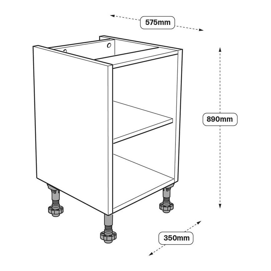 350mm Hi-Line Base Cabinet Line Drawing