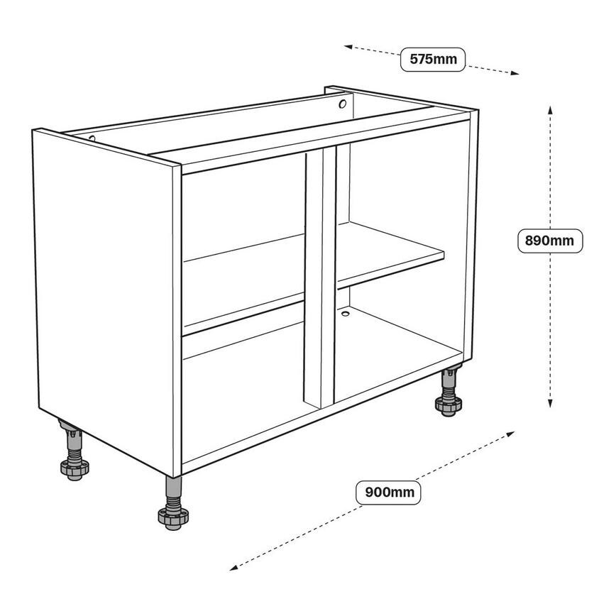 900mm Hi-Line Base Cabinet Line Drawing
