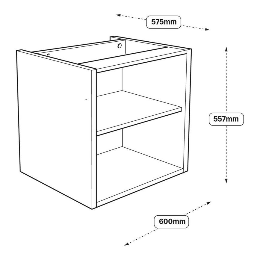 600mm Standard Base Cabinet Line Drawing