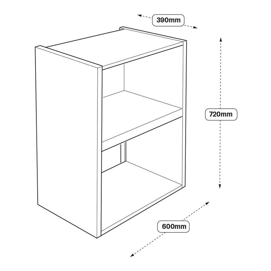 600 x 390 Integrated Microwave Topbox Cabinet Line Drawing