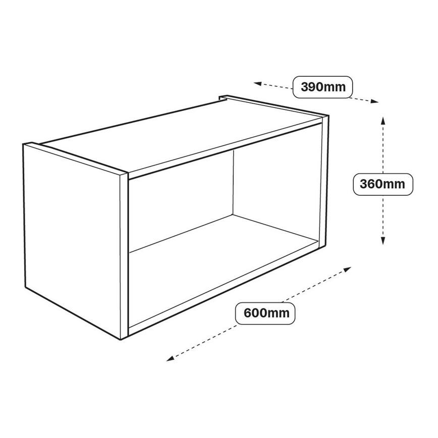600 x 390mm Half Height Wall Cabinet Line Drawing