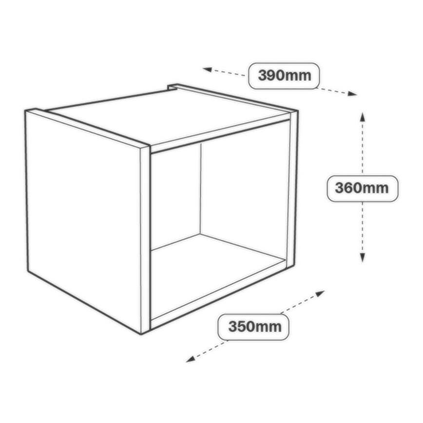 350 x 390mm Half Height Wall Cabinet Line Drawing