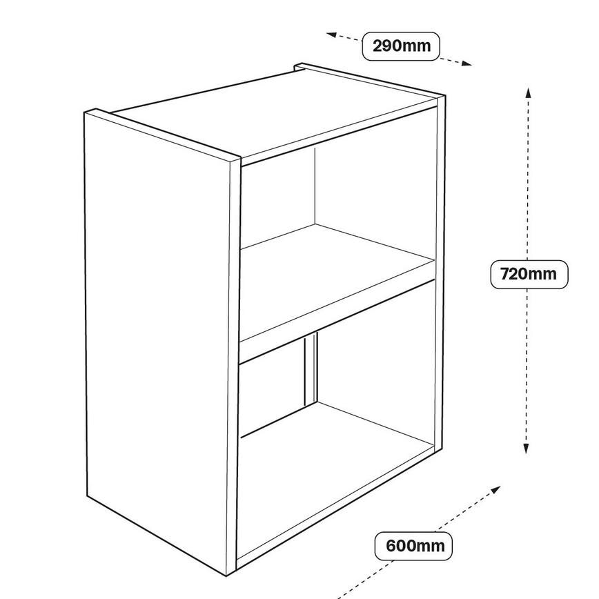 Full Height 600mm Integrated Microwave Topbox Cabinet Line_Drawing