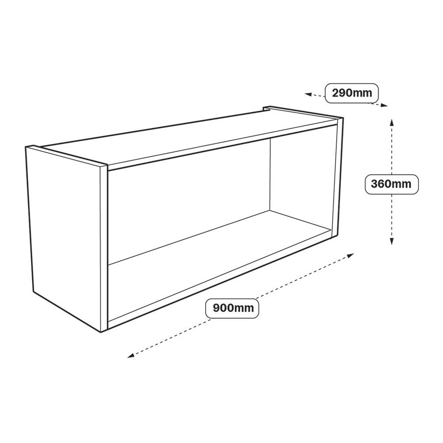 900 Half Height Wall Cabinet Line Drawing
