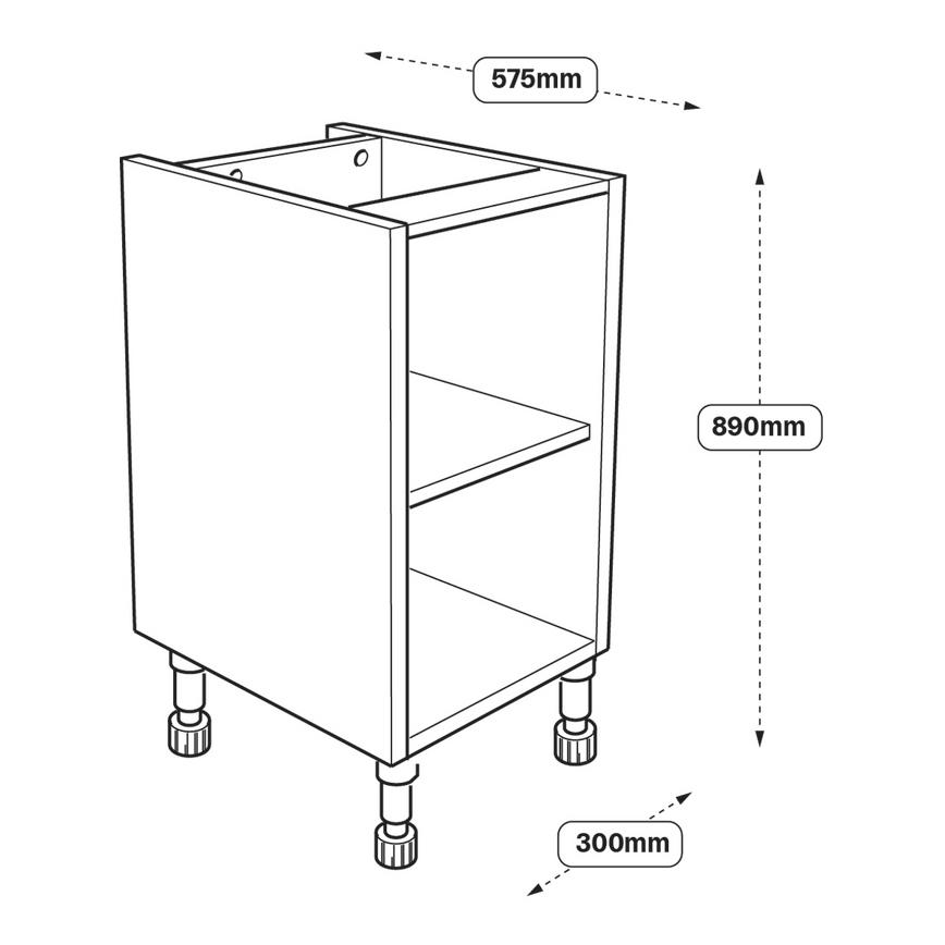 300 Hi-Line Base Cabinet Line Drawing