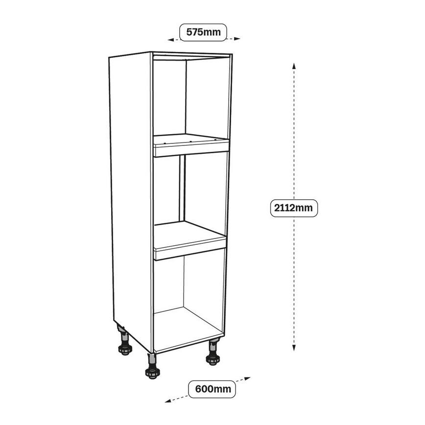 600mm Appliance Tower Cabinet Line Drawing