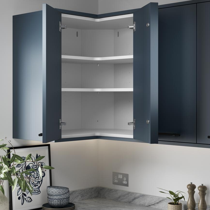 L Shaped White Corner Wall Unit