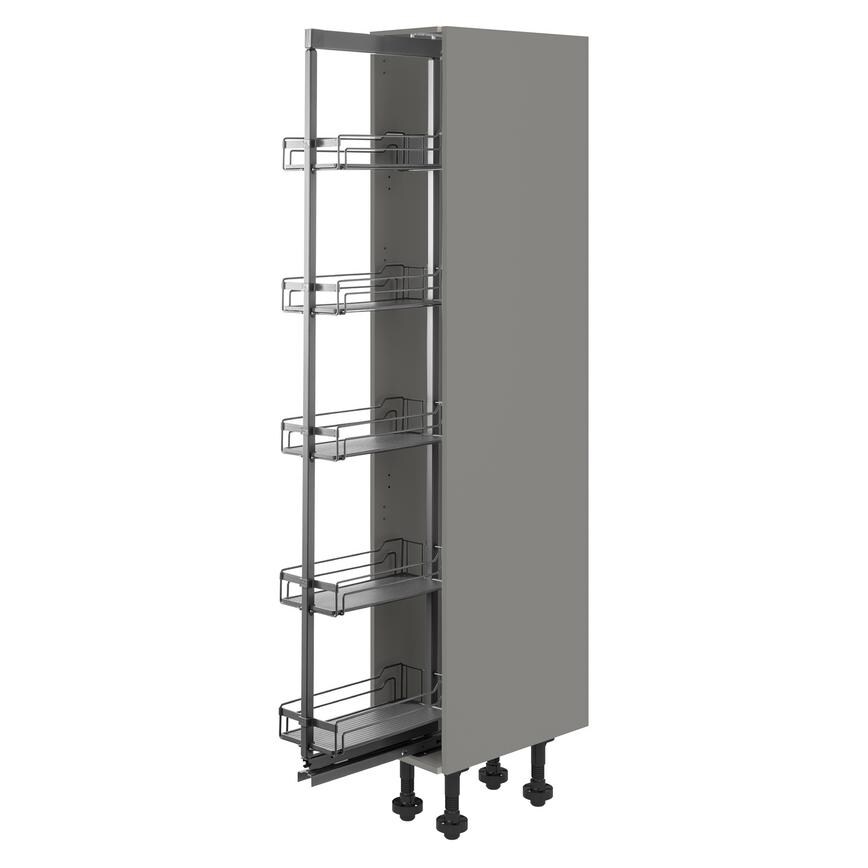 Croft Grey 300mm Ready Assembled Pre-Fitted Frame Only Pull Out Handleless Larder Cabinet