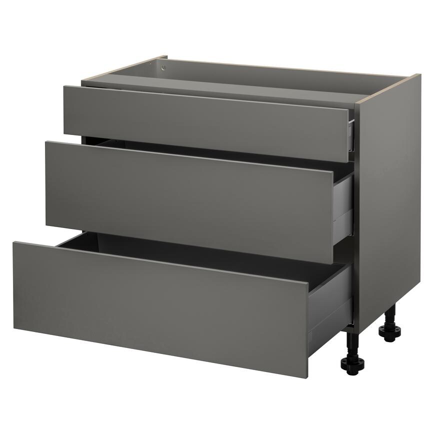 Croft Grey 720mm x 1000mm x 575mm Ready Assembled Drawer / Corner Base Cabinet