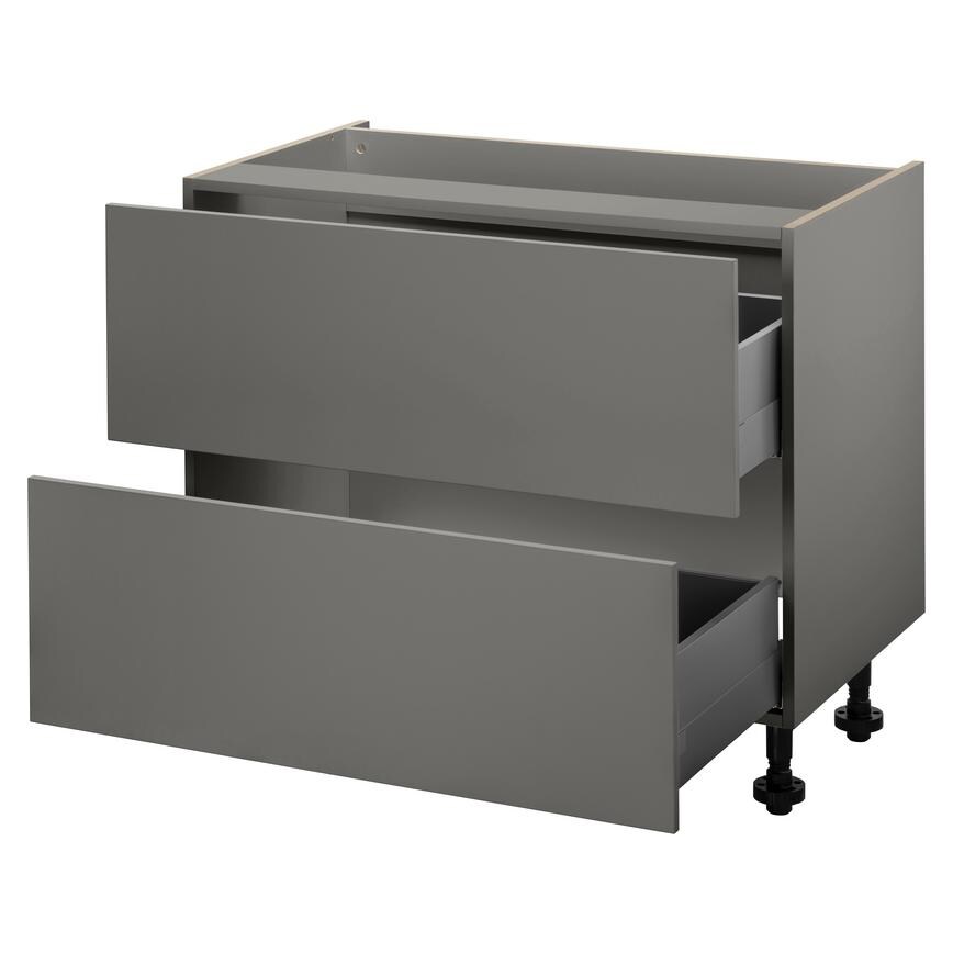 Croft Grey 720mm x 1000mm x 575mm Ready Assembled Drawer / Corner Base Cabinet