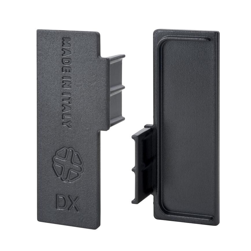 Black Handleless Worktop Profile End Caps (Pair)