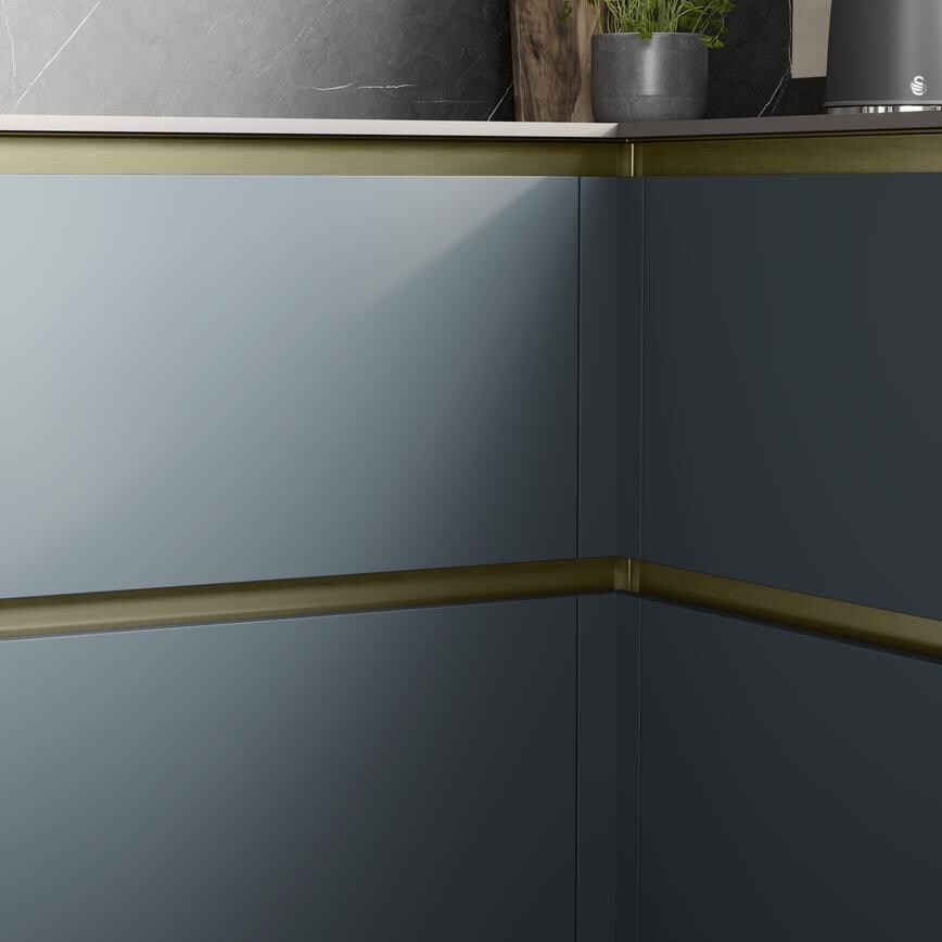 Brass Square Internal Corner Handleless Profile