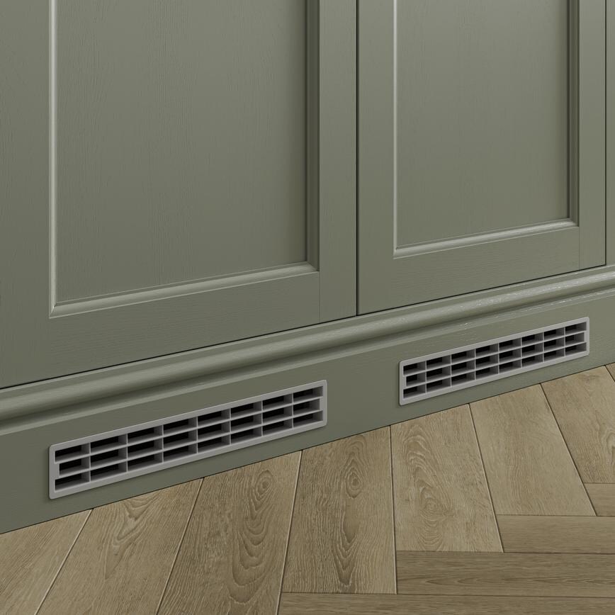 Decorative Plinth Vent Light Grey  Fitted