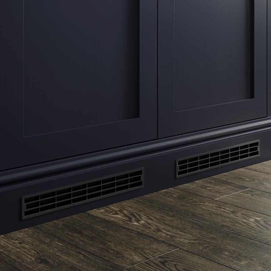 Decorative Plinth Vent Black  Fitted