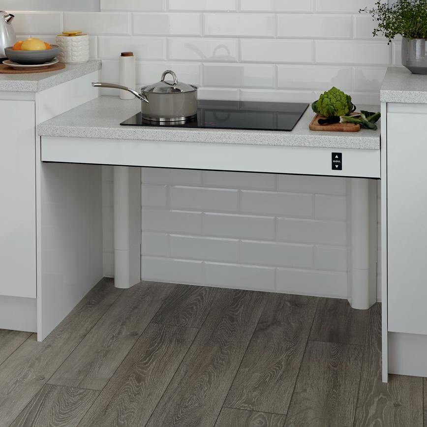 Rise and fall worktop system motor