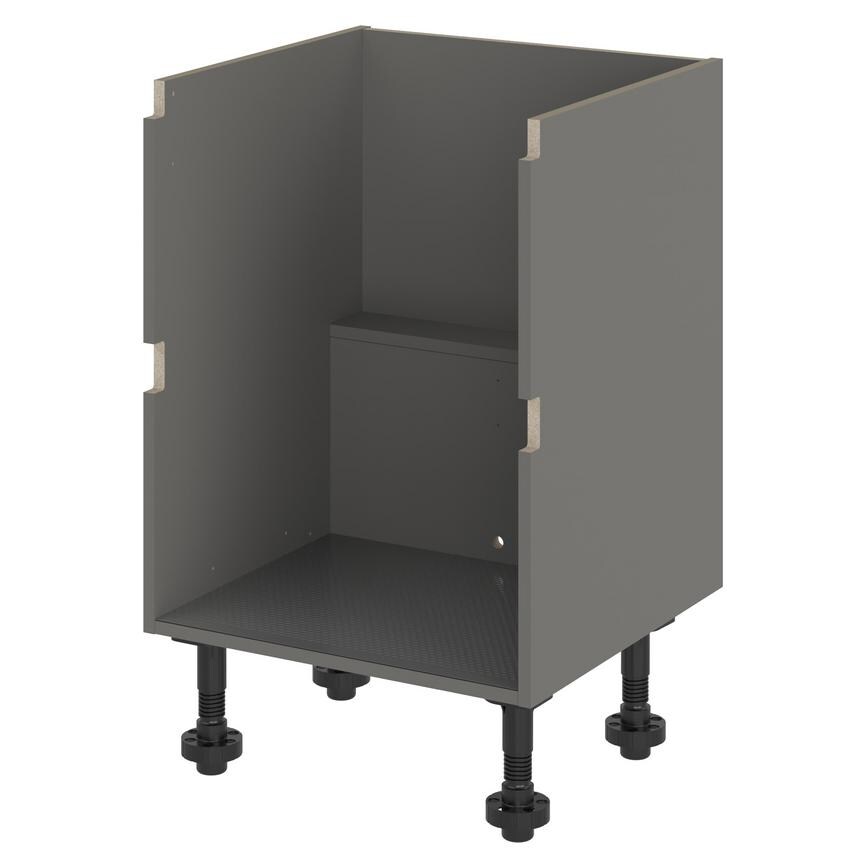 Croft Grey 750mm x 600mm x 575mm Ready Assembled Handleless Double Cut Out Sink Base Cabinet