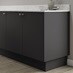 Super matt charcoal 16mm continuous plinth 2.75m fitted with base cabinet and white worktop