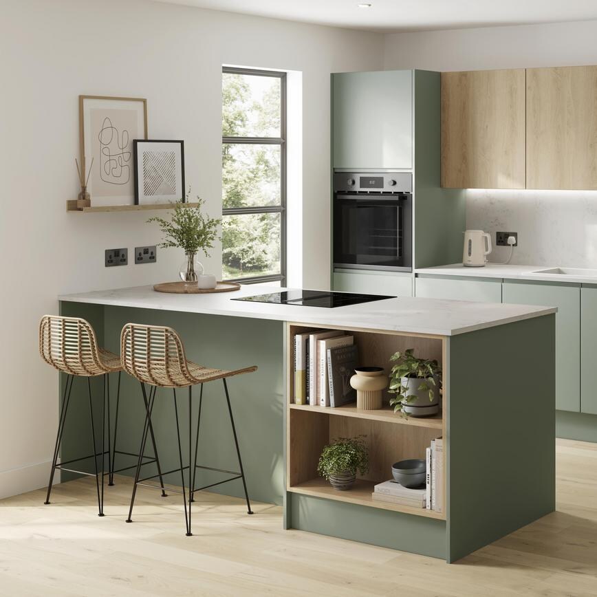 Clerkenwell Super Matt Marine Blue 910mm x 2400mm x 18mm Breakfast Bar Panel