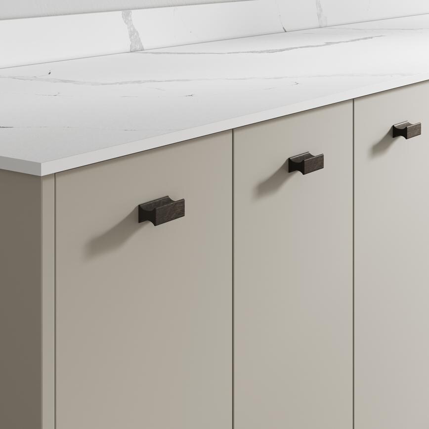 Reed Lacquered Dark Oak Mounted Trim Bar Cupboard Handle 50mm