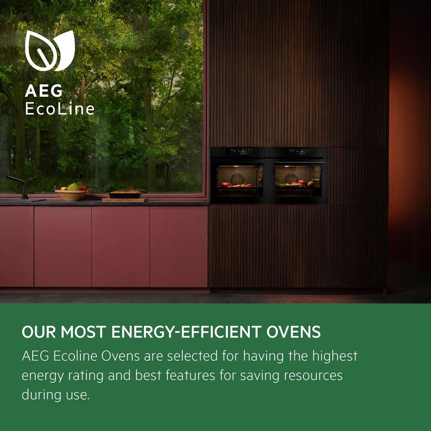 AEG Series 6000 OS6AB50AK Built In Black Single Multifunction Oven EcoLine