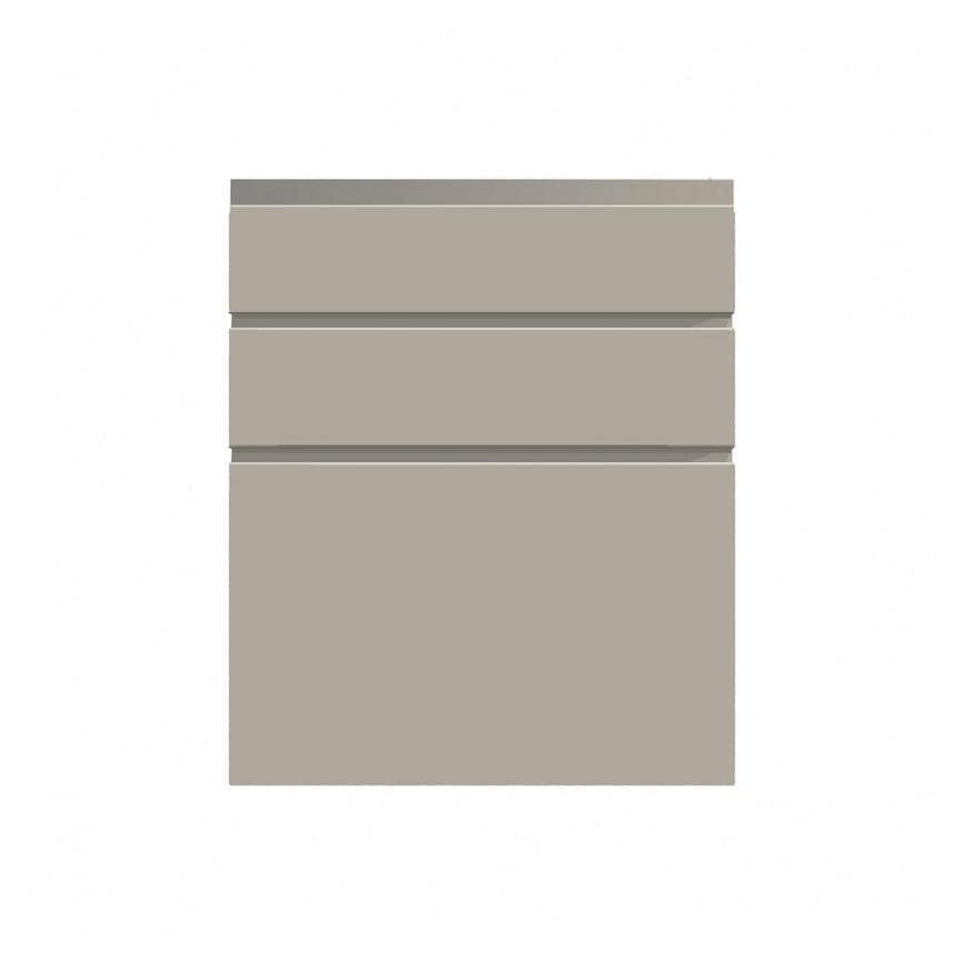 Clerkenwell Matt Metallic Titanium 160mm x 600mm Kitchen Drawer Additional Cut Out