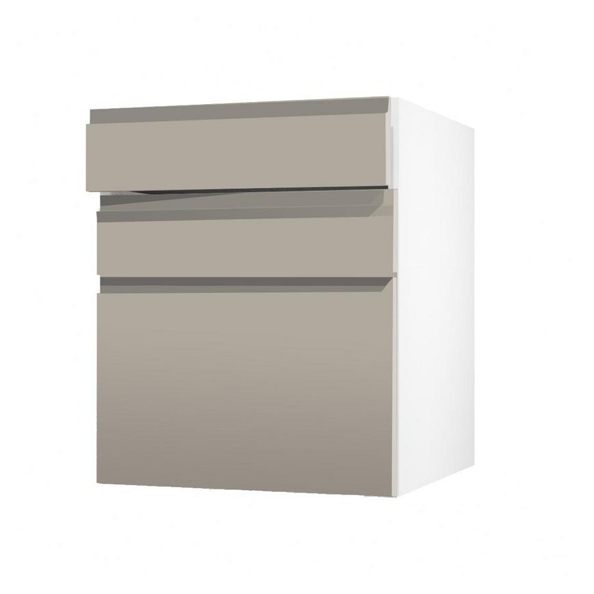 Clerkenwell Matt Metallic Titanium 160mm x 600mm Kitchen Drawer Angled Open