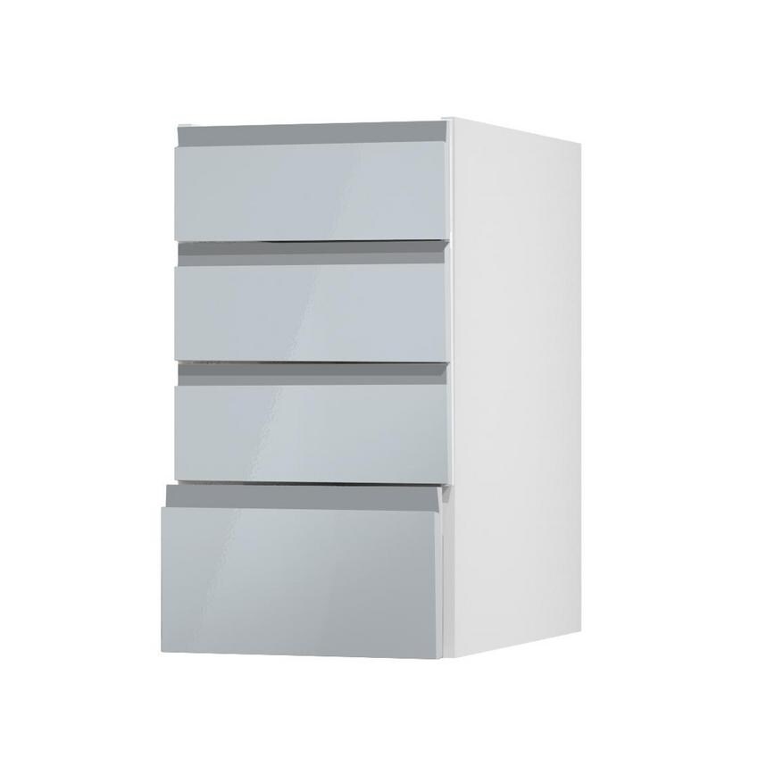 Clerkenwell Gloss Mist 227mm x 400mm Deep Kitchen Drawer Angled Open