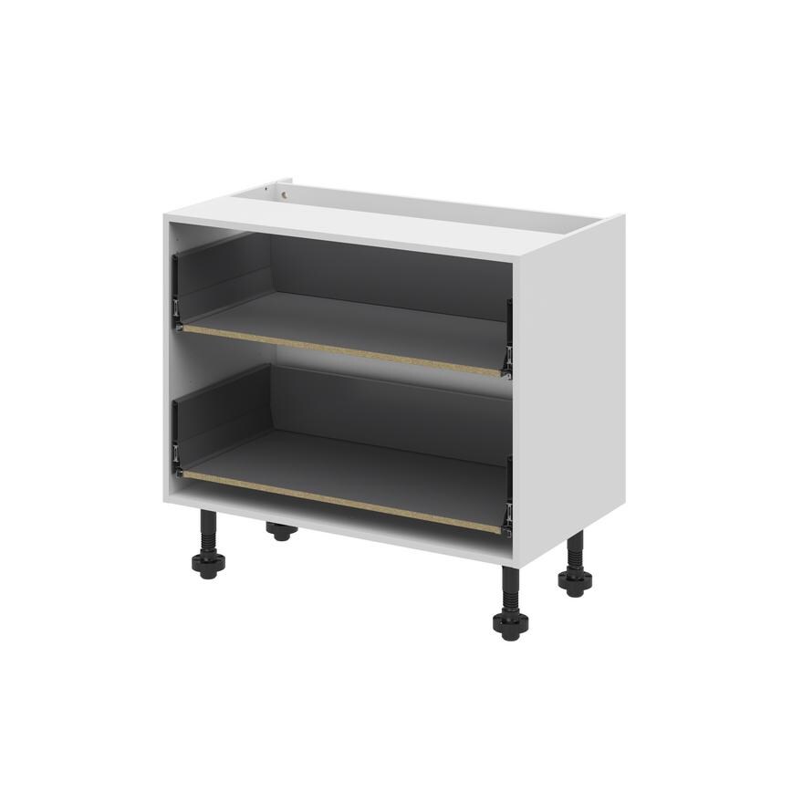 White 720mm x 1000mm x 575mm Ready Assembled Pre-Fitted Blum 2 Drawer Base Cabinet