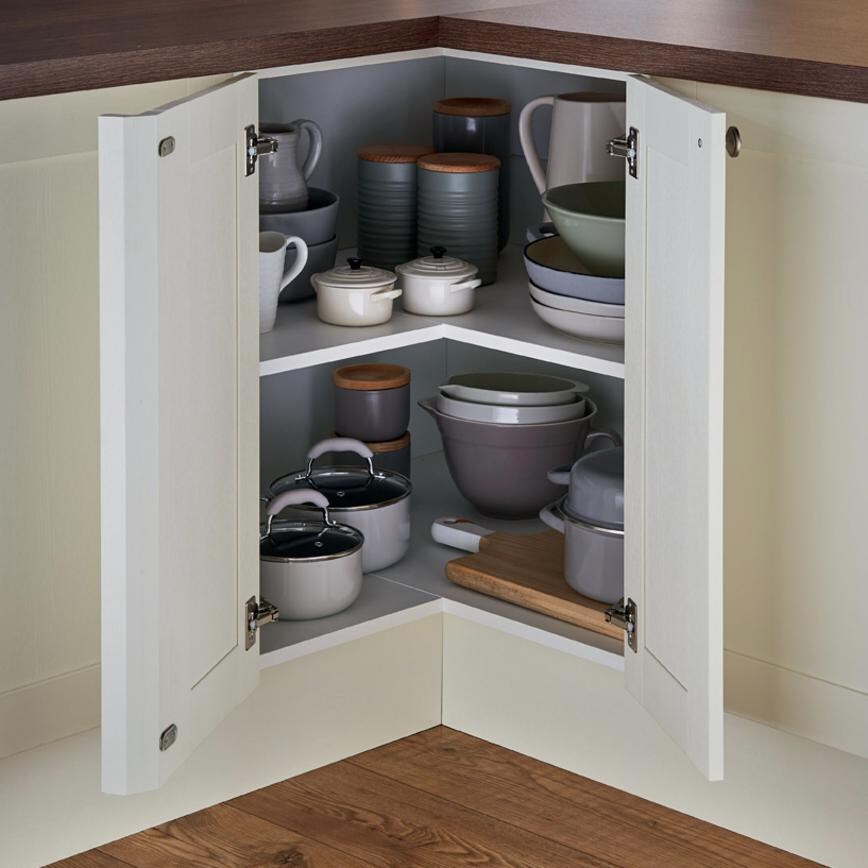 Corner base shelf unit