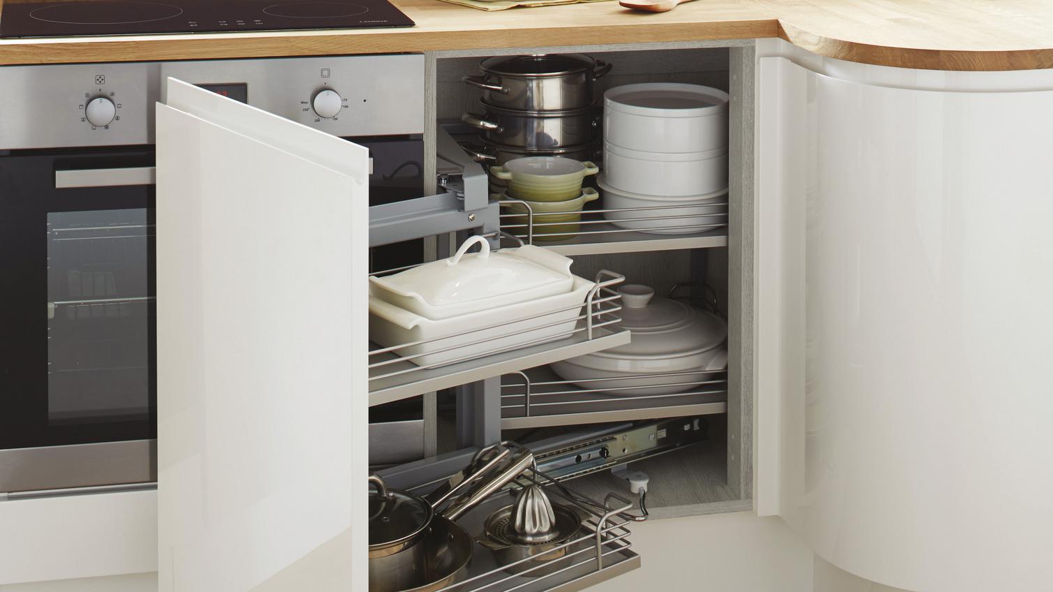 Light Grey Oak Pre-Fitted Left Hand Corner Storage Base