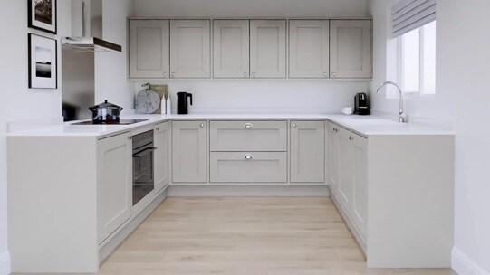 Chilcomb Inframe Dove Grey U Shape Kitchen