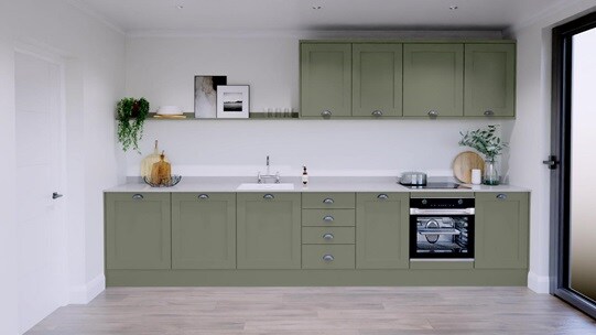 Chilcomb Reed Green Single Wall Kitchen