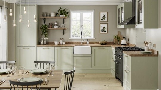 Chilcomb  Sage Green Main Kitchen Set Shot 