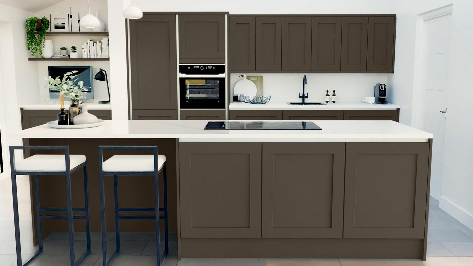 Chilcomb Truffle Handleless EKES Set Shot Island 