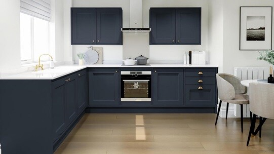Elmbridge Inframe Navy L Shape Kitchen