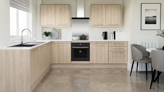 Hockley Textures Oak L-Shape Kitchen