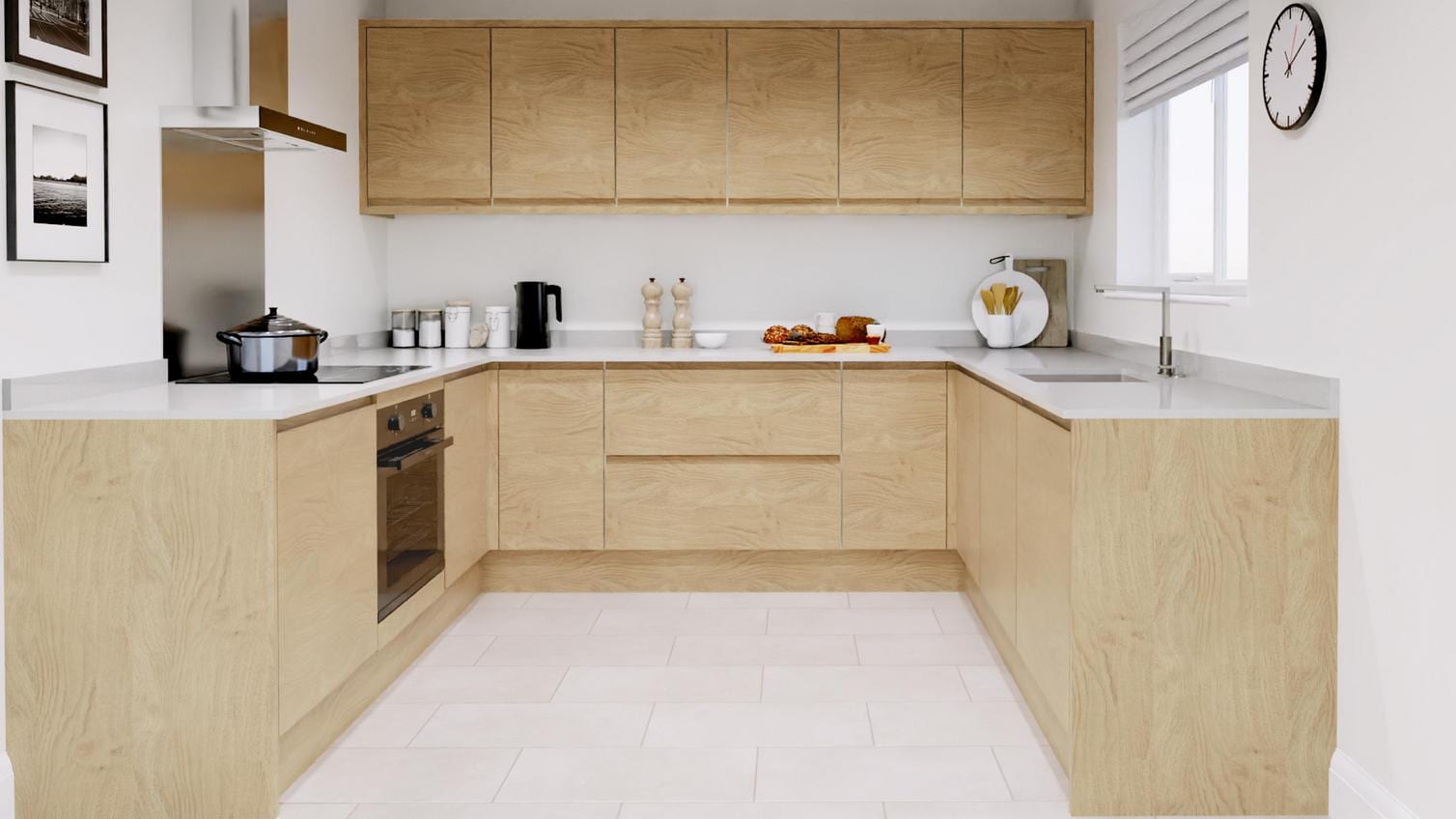Clerkenwell Standard Natural Oak EKES Set Shot U Shaped CAD