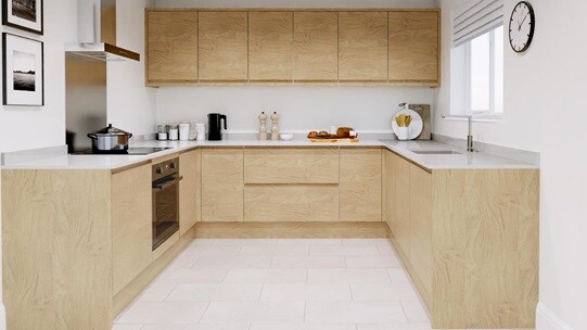 Clerkenwell Standard Natural Oak EKES Set Shot U Shaped CAD