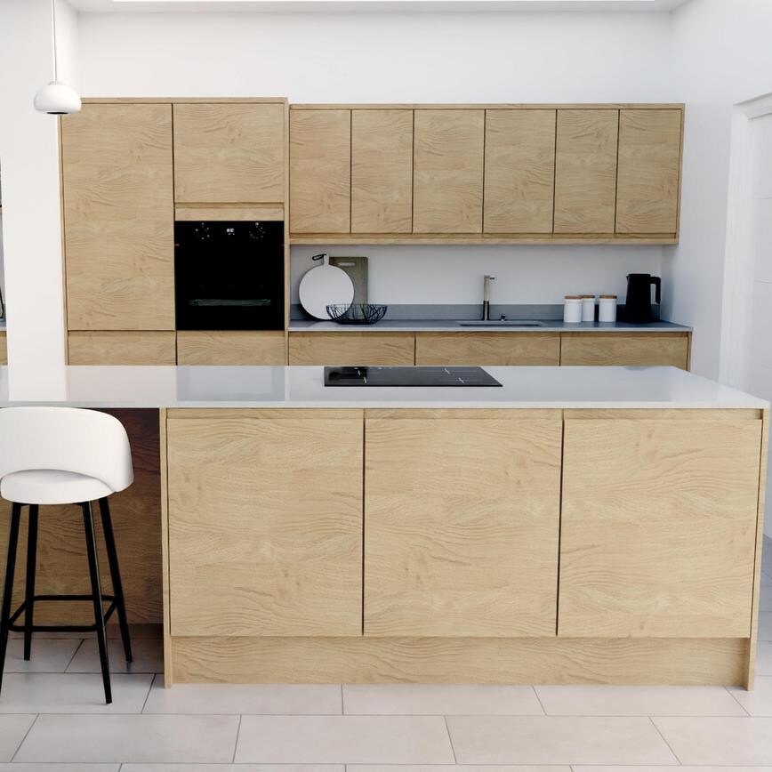 Clerkenwell Standard Natural Oak EKES Set Shot Island CAD