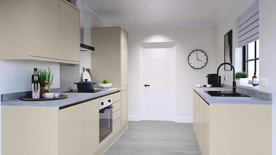 Greenwich Sandstone Handleless EKES Galley