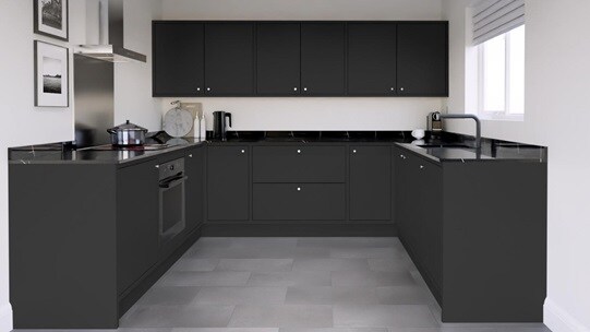 Hockley Super Matt Charcoal In-Frame EKES U-Shape