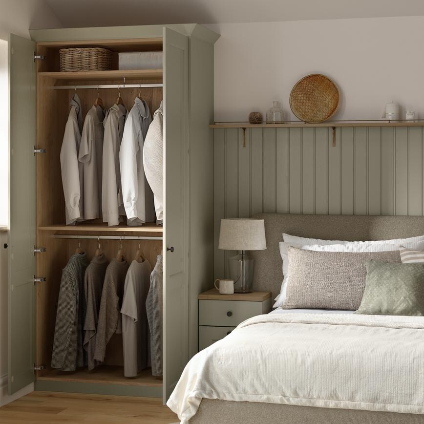 Bridgemere Sage Green Open Wardrobe 