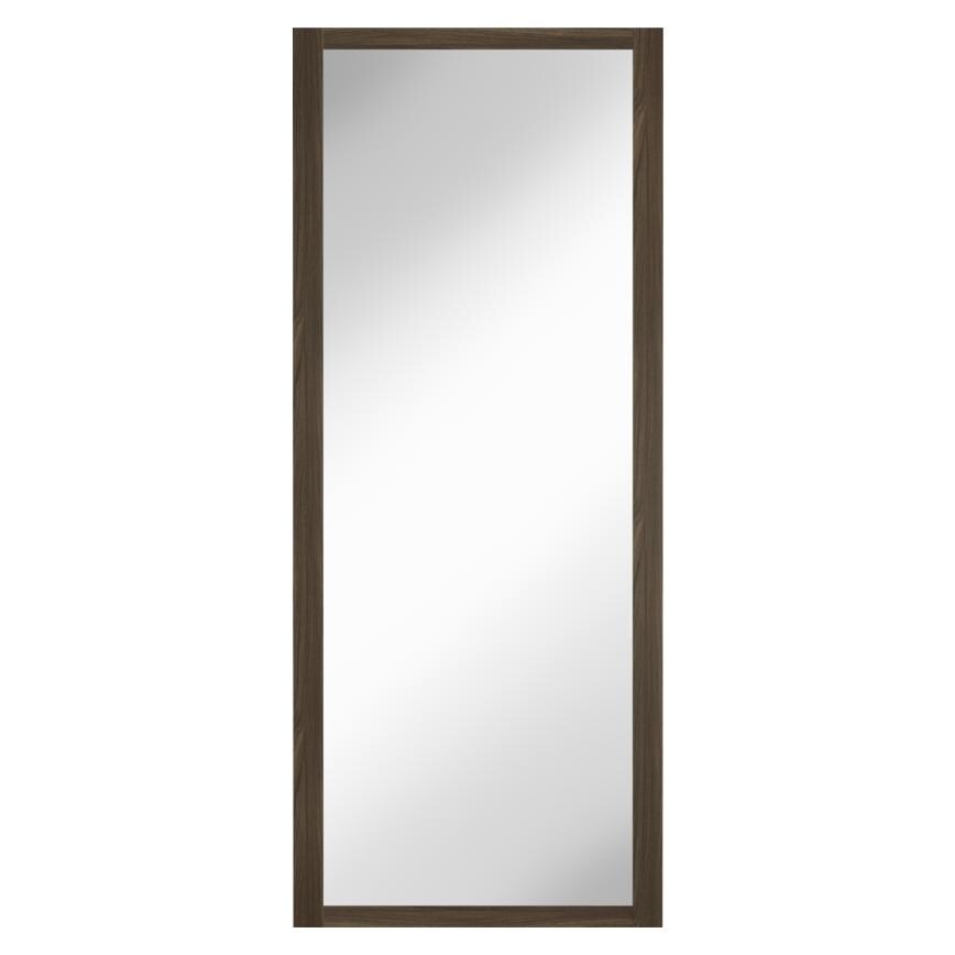 Shaker Walnut Frame Mirrored 914mm x 2225mm Sliding Wardrobe Door