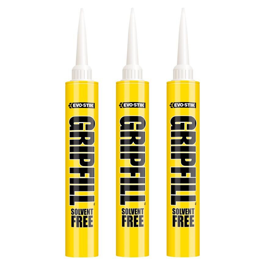 Evo-Stik Gripfill 350ml White Solvent Free Grab Adhesive Pack of 3