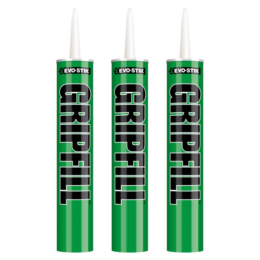 Evo-Stik Gripfill 350ml Buff Solvented Grab Adhesive Pack of 3