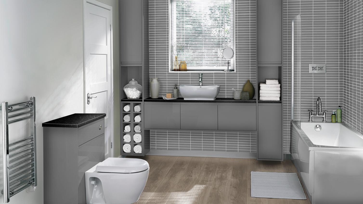 Clerkenwell Gloss Slate Grey bathroom