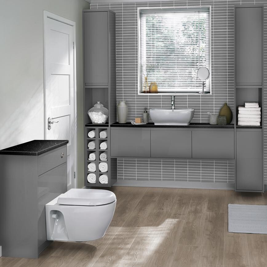 Clerkenwell Gloss Slate Grey bathroom