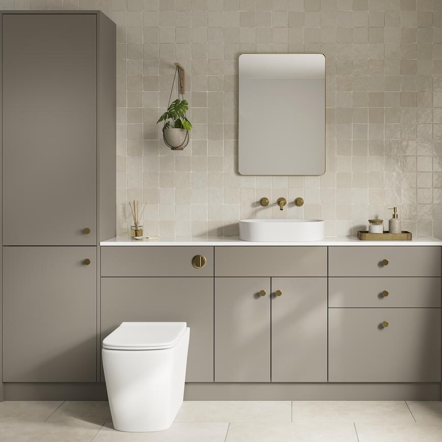 Hockley Super Matt Sand Grey Bathroom Set Shot 