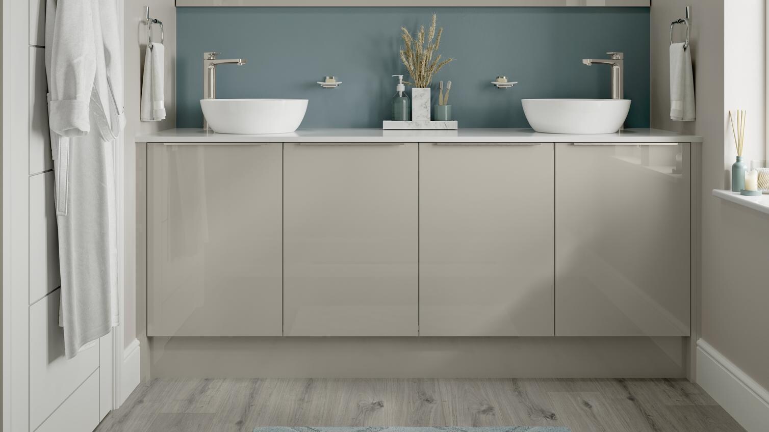 Hockley Mirror Gloss Sandstone Bathroom