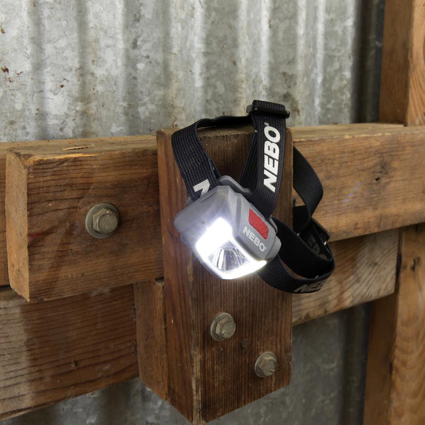 Nebo Duo Headtorch on a wooden beam